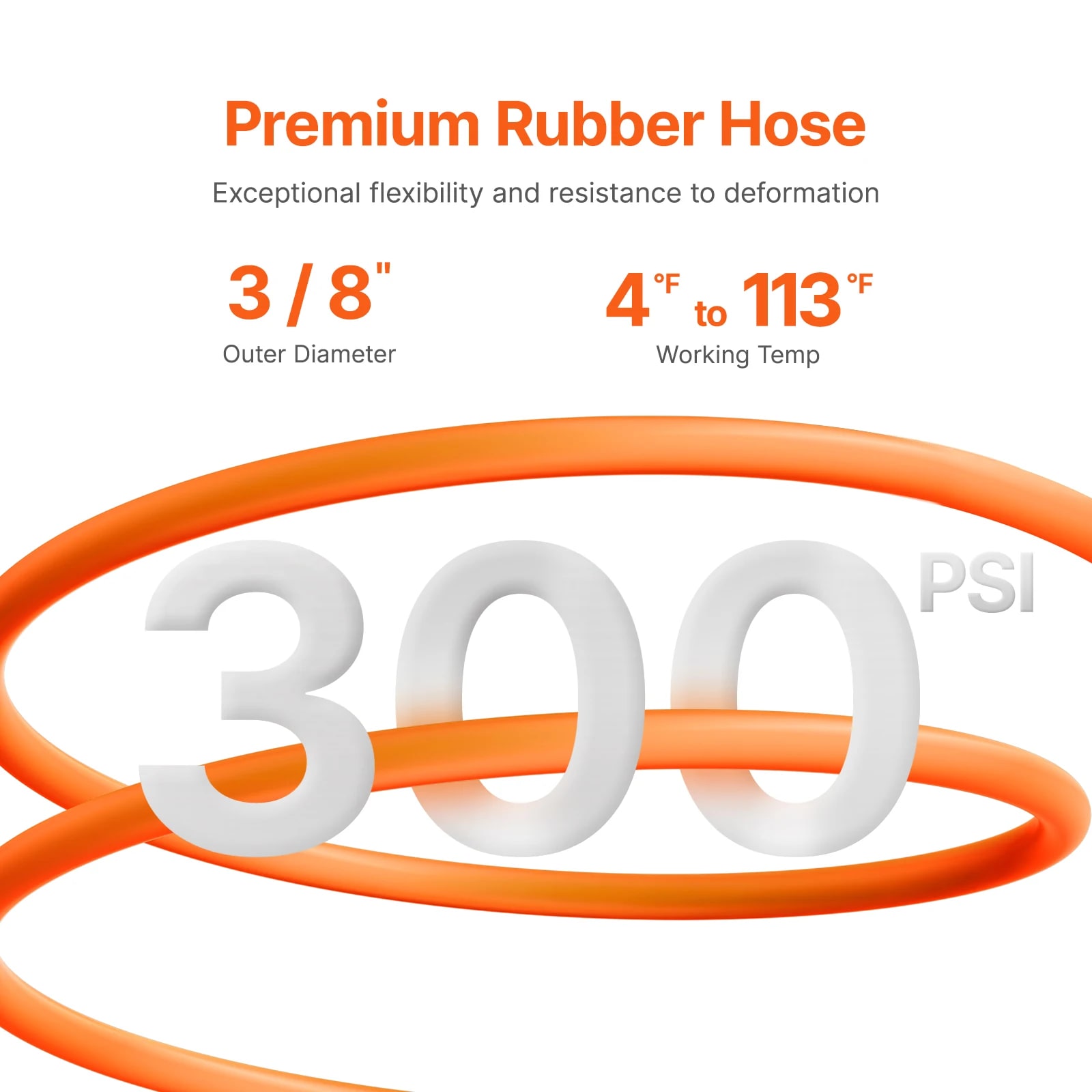 Retractable Air Hose Reel 50 ft 3/8 in Rubber Auto Rewind Wall Ceiling Mount - Produktbild 5